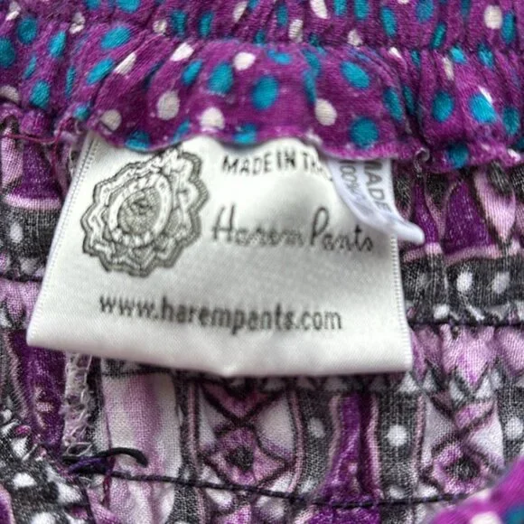 [New] Jumpsuit Style Drop Crotch Harem Pants (S-M) Purple-Blue-White Mandala - Picture 7 of 11